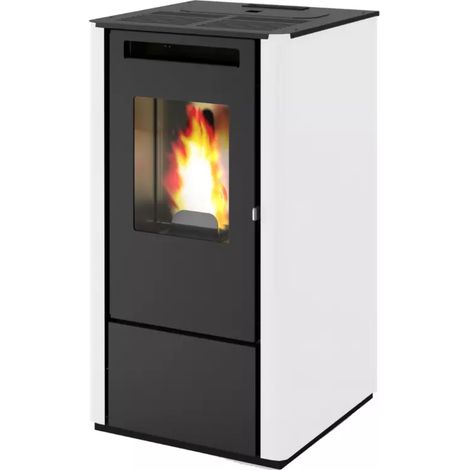 stufa a pellet punto fuoco "thelma" bianco 8 kw (1/2)