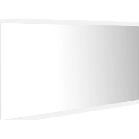 Espejo de baño LED 90 x 8,5 x 37 cm acrílico blanco 020006983