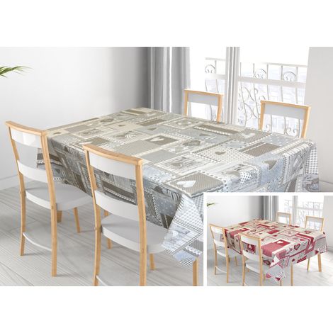 Tovaglia Per Salotto Cucina Tavolo 100% Cotone Made In Italy Aprica RP, misura140x140coloreRosso (1/5)