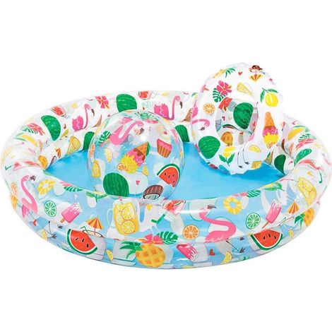 Ensemble piscine gonflable bleu enfants 122 cm