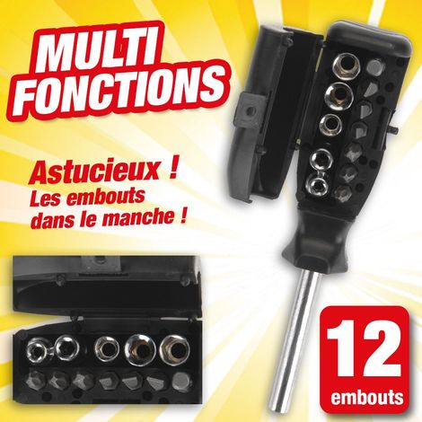 TOURNEVIS MULTI FONCTIONS avec 12 embouts (1/2)
