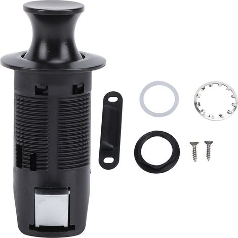Ortviai Serrure à Bouton-Poussoir pour Meuble – Noir, Sans Clé, Adaptée aux Camping-cars, Fourgons Aménagés et Bateaux
