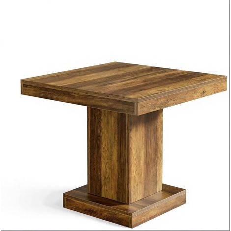 CHICFURN Mesa de comedor cuadrada 80x80x75 cm MDF marrón para espacios pequeños, 1 a 4 personas (1/5)