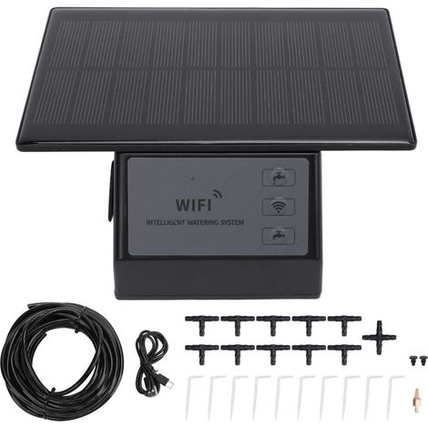 Kit irrigation goutte à goutte auto solaire avec contrôle WiFi via appli, minuterie, batterie 2000mAh, gain temps (1/5)