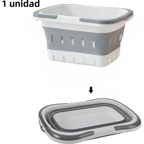 Faltbarer Wäschekorb mit Griff, tragbarer ovaler Schlauch zum Waschen, platzsparend, umweltfreundlicher Wäschebehälter (1/5)