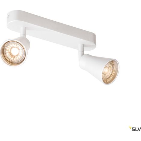 Plafonniers intérieurs LED AVO applique et plafonnier intérieur double blanc GU10/QPAR51 2x 50W max - SLV 1000890