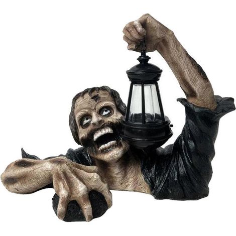 Décorations de Noël - Statue de zombie en résine, artisanat personnalisé fait main, décoration d'Halloween Q (1/5)