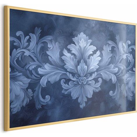Poster – Blaues Ornament in kühlen Farbtönen (1/4)