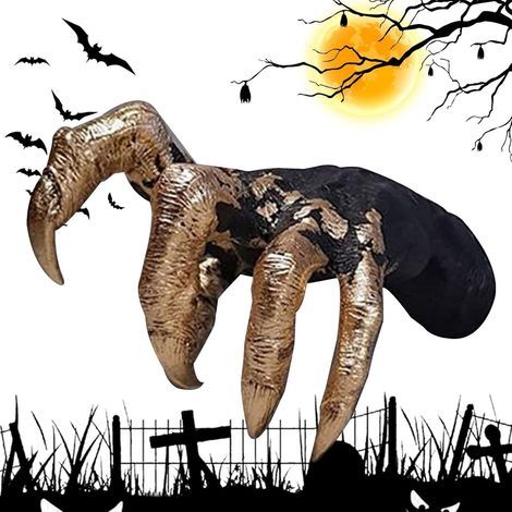 Décorations Halloween Effrayantes Statue Résine Main Griffue Horreur  Décor Statue Halloween Horreur pour Maison Hantée, Couloir, Entrée, Fête, Bibliothèque, Mur, Fenêtre, Dessus De Table, (1/5)