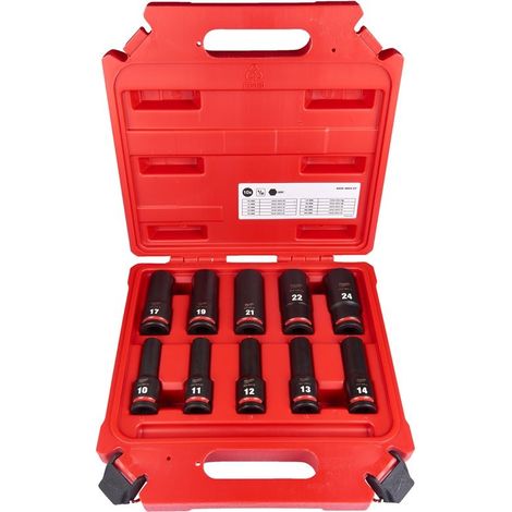 Juego de 10 llaves de vaso Shockwave 1/2 MILWAUKEE - 4932480457 (1/3)