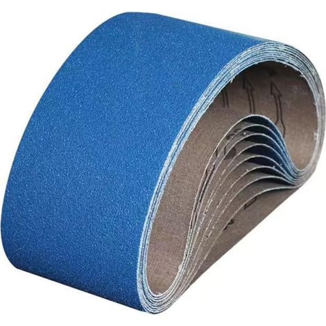 Lot de 12 bandes abrasives en corindon de zircon - Grain 40/60/80/120 - Pour ponceuse à bande - Polissage du métal, du bois, du verre, pour poncer, dérouiller, affûter et limer - 75 x 533 mm (1/5)