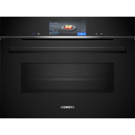 Siemens iQ700 CM778GNB1B. Dimensione del forno: Media, Tipo di forno: Forno elettrico, Capacità interna forno totale: 45 L. Posizionamento dell'apparecchio: Da incasso, Colore del prodotto: Nero, T... (1/5)