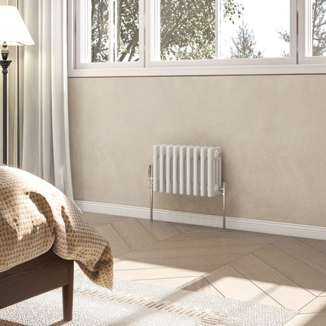 AVER-GROWTH 4 Column Traditional Cast Iron Style Radiator White 300x425mm (1/5)