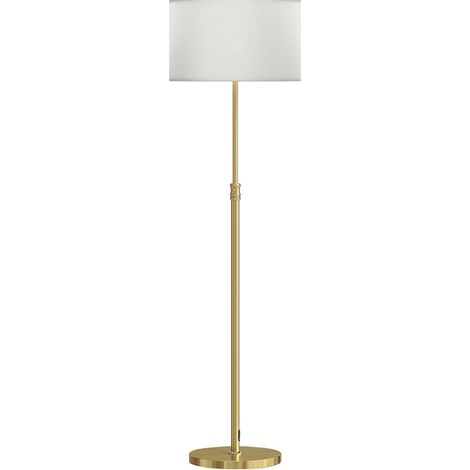Stehlampe mit Fernbedienung, höhenverstellbar, Stoffschirm, Gold (1/5)