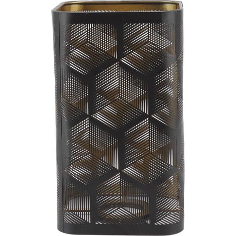 Abat-Jour Carré en Métal - Couvercle De Lampe en Fer Forgé à Motif De Fleur Rétro Carré Creux,Abat-Jour De Table Détachable pour Douille E27 E26 para Maison Hôtel Lanternes Remplacement (1/5)