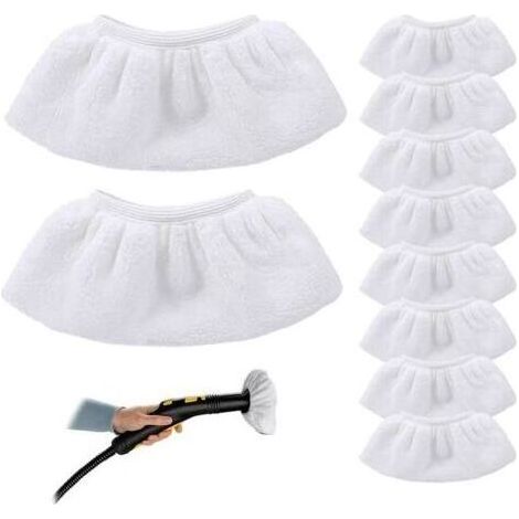 pair 10 Pièces Bonnettes Microfibre Lingettes, Housses De Rechange Pour Nettoyeur Vapeur À Main, Accessoires Compatibles Avec Karcher SC1 SC2 SC3 SC4 SC5 SC7 Nettoyeur Vapeur (1/5)