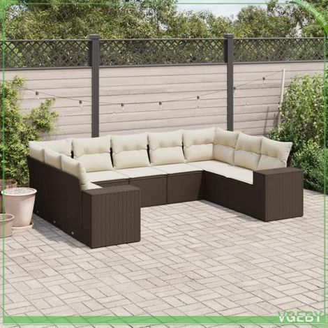 Salon de jardin - 3223002 - Résine tressée - Modulaire - Coussins déhoussables (1/5)