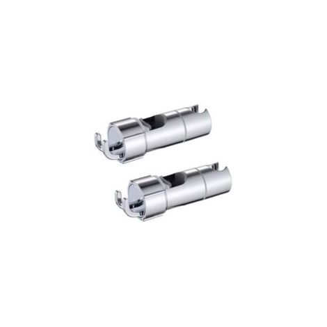Supporto doccia regolabile cromato con 2 ganci, adatto per aste doccia da 18 a 25 mm, staffa doccia a parete in ABS. - Crezuo