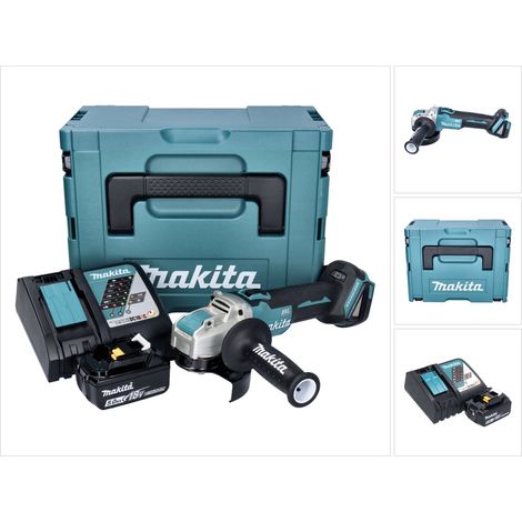 Makita DGA 521 RT1X1J Amoladora angular sin cable 18 V 125 mm X-LOCK Brushless + 1x batería recargable 5,0 Ah + cargador + Makpac (1/5)