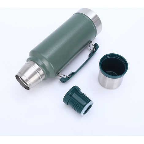 Gourde isotherme 1000 ml acier inoxydable 304, grande capacité, anse portable, pour extérieur et maison (1/5)