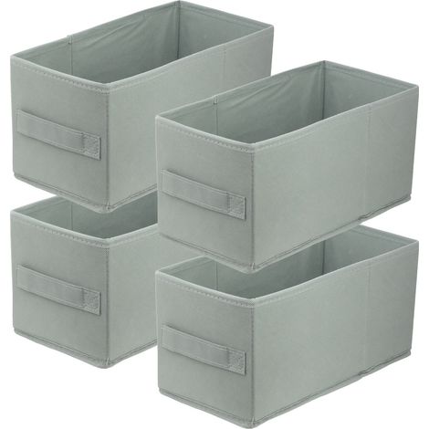 Boîte textile 15x31x15 gris clair - Lot de 4 (1/5)