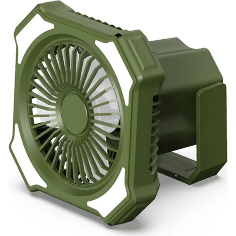 Ventilador LED para camping – USB, 3 velocidades, brillo ajustable, control remoto – Luz de techo o tienda de campaña – Hogar, oficina, camping, picnic