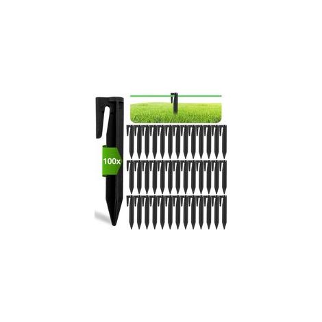 Pack de 100 piquets de fixation en plastique pour tondeuse robot – Crochets pour câbles périphériques – Installation rapide et sécurisée (1/5)