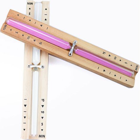 15 Minutes Sablier Sauna, Sablier Sauna Sable Minutes Rotatif en Bois avec Horloge en Verre et Sables Blanc MNS (1/3)