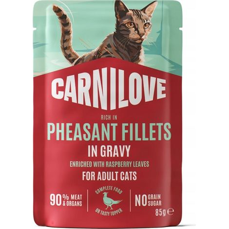Carnilove Dinde Faisan en Sauce, Sachet de Nourriture Mouillée pour Chat Adulte 85g (1/5)