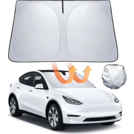 Parasol adecuado para el parabrisas del Tesla Model 3/Y,bloquea los rayos UV,parasol compatible con los accesorios de los modelos 3/Y 2018-2025 (1/2)