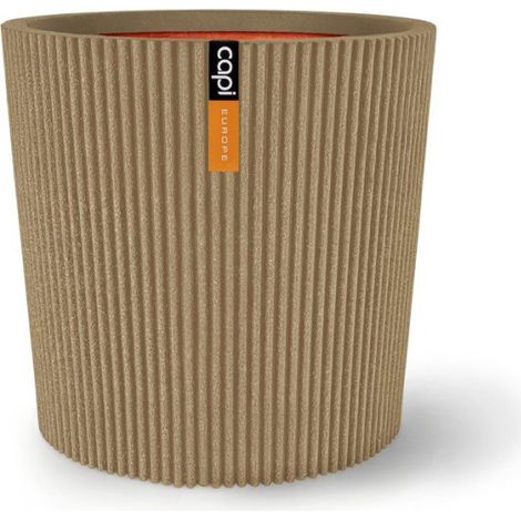 Vase conique - CAPI EUROPE - Groove NL - 45 x 41 cm - Beige