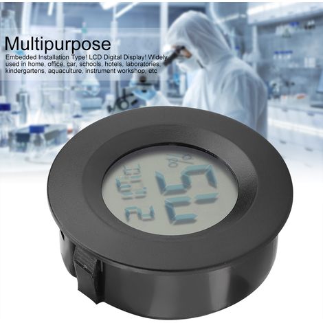 Ortviai Thermomètre numérique LCD rond pour terrarium et reptiles – Précision ±1°C, affichage clair, noir, 45 mm (1/3)