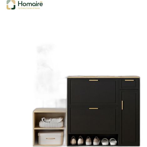 Schwarz Kleiderschrank 130 x 30 x 174 cm Polyester HOMAIRE (1/5)