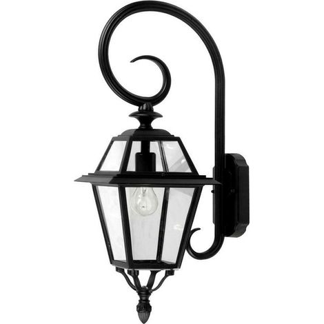 Applique murale Chiaro di luna 33x70.8cm - Lanterne Noire Antique IP44 Douille E27 Luminaire Exterieur Terrasse Allée Jardin (1/4)