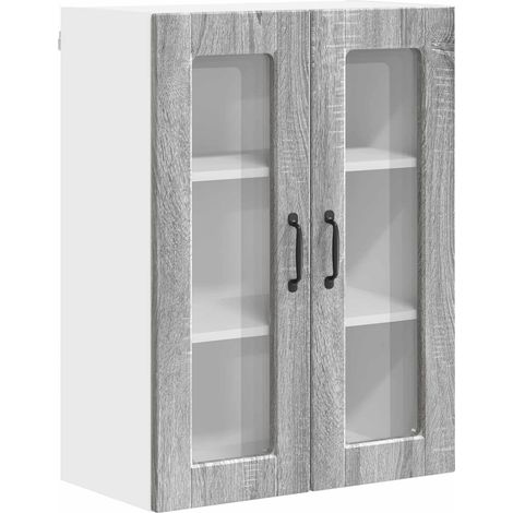 Maison Exclusive - Armario de vidrio para pared PORTO Gris Sonoma