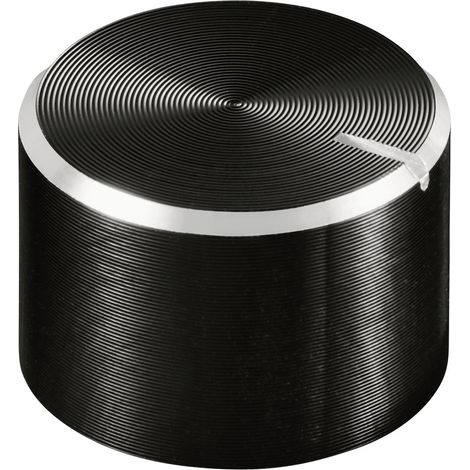 TRU COMPONENTS TC-11613856 Drehknopf mit Knopfmarkierung Schwarz (Ø x H) 15 mm x 10 mm Aluminium, P (1/4)