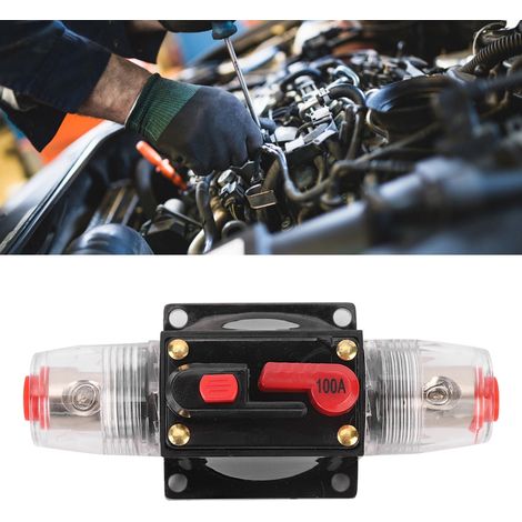 Amplificateur stéréo audio de voiture 12-24 V, porte-fusible de réinitialisation du disjoncteur, accessoires automobiles 100 A (1/5)