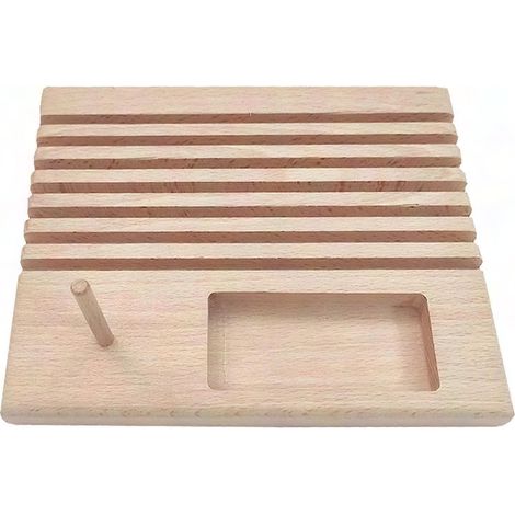 Rack en bois pour règles de couture, support organisateur en hêtre pour rangement de bobines et outils DIY, porte-règle de patchwork, présentoir mural, 1 pièce (1/5)