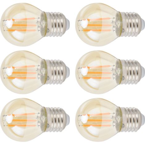 Lampe LED vintage, verre doré, dimmable, culot G45 E27, 4 W, filament, lumière blanc chaud, 360 lm (1/5)