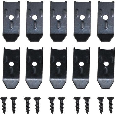 Tischnivellierer mit Möbelschrauben. Horizontale Halterungen für Möbelbeschläge. Tischbefestigungen für Schränke und Esstische. Schwarze Schrauben inklusive. 10 Stück. (1/5)