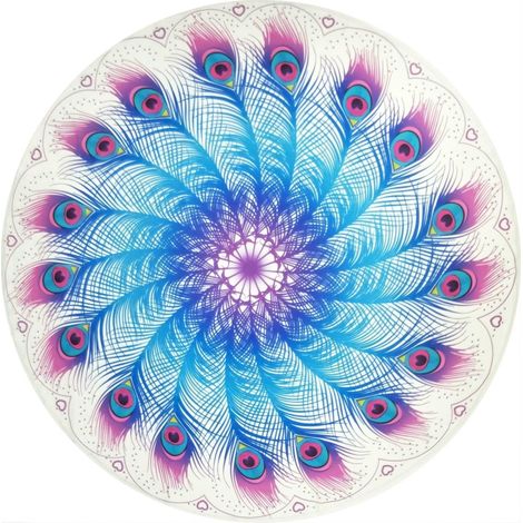 Serviette De Plage Ronde - 150 Cm De Diamètre - Microfibre - Pour Couple Ou Famille - 1 Pièce (1/5)