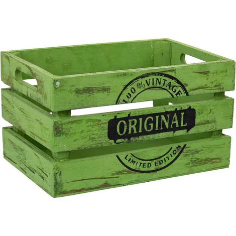 Cajon de madera verde 18x12x10h cm
