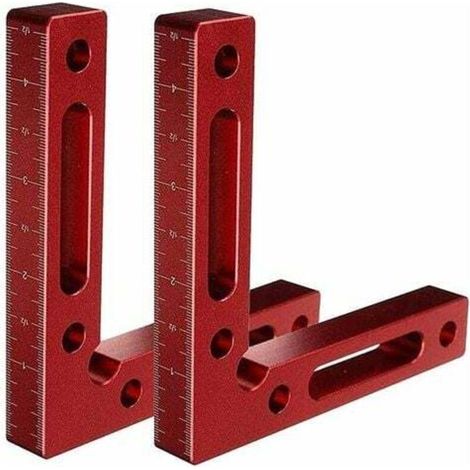 90-Grad-Rechtwinkel-Positionierungsdreieck-Linealblock mit rechtwinkligem Clip, rot.