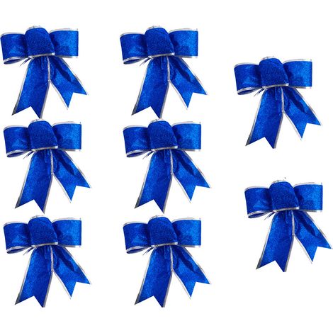 Nœud De Décoration De Noël - 8 Pièces - 15 x 15 Cm - Pour Arbre De Noël, Guirlande, Fenêtre, Bouteille De Vin Et Décoration De Fête (1/5)