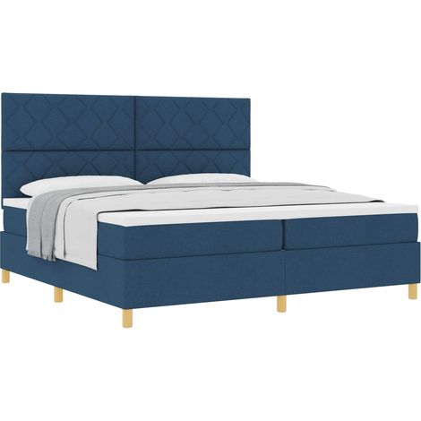 Maison Exclusive - Letto a molle con testiera Blu 200 x 200 cm Tessuto (1/5)