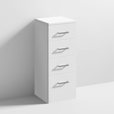 Nuie Mayford 4-Drawer Unit 300mm Wide x 300mm Deep - Gloss White (1/10)