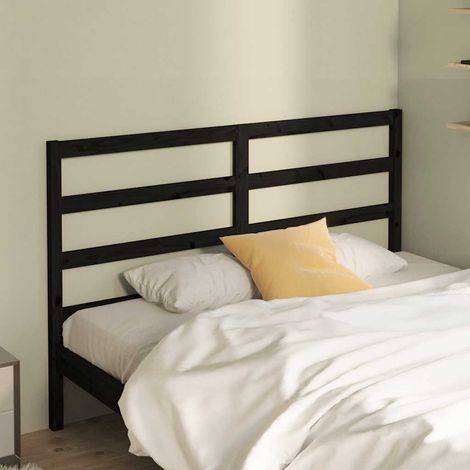 Tête de lit en pin massif noir 146 x 4 x 100 cm pour lit sans tête de lit - PANGIVO (1/5)
