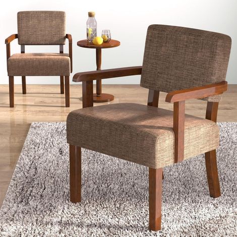 Loungesessel 2er Set mit Beistelltisch, Leinen Braun, Atmungsaktiv & Bequem (1/5)