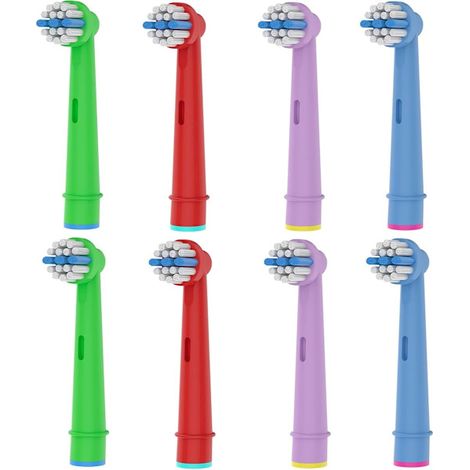 Lot de 8 têtes de brosse de rechange pour enfants, compatibles avec les brosses à dents électriques Oral-B. (1/4)