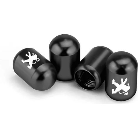 (Noir) 4 bouchons de valve de pneu neufs, compatibles avec les modèles Peugeot 307, 306, 406, 408, 205, 301, 107, 308, 208, 508, 207, 3008, 206, 407 et 4008. (1/5)